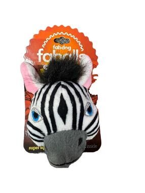 (RGB2) Fabdog Zebra Faball Small Plush Dog Toy Super Squeaker Ball NWT